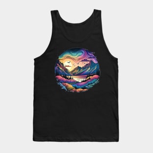 Pastel Landscape Dream | Colorful Psychedelic Art Tank Top